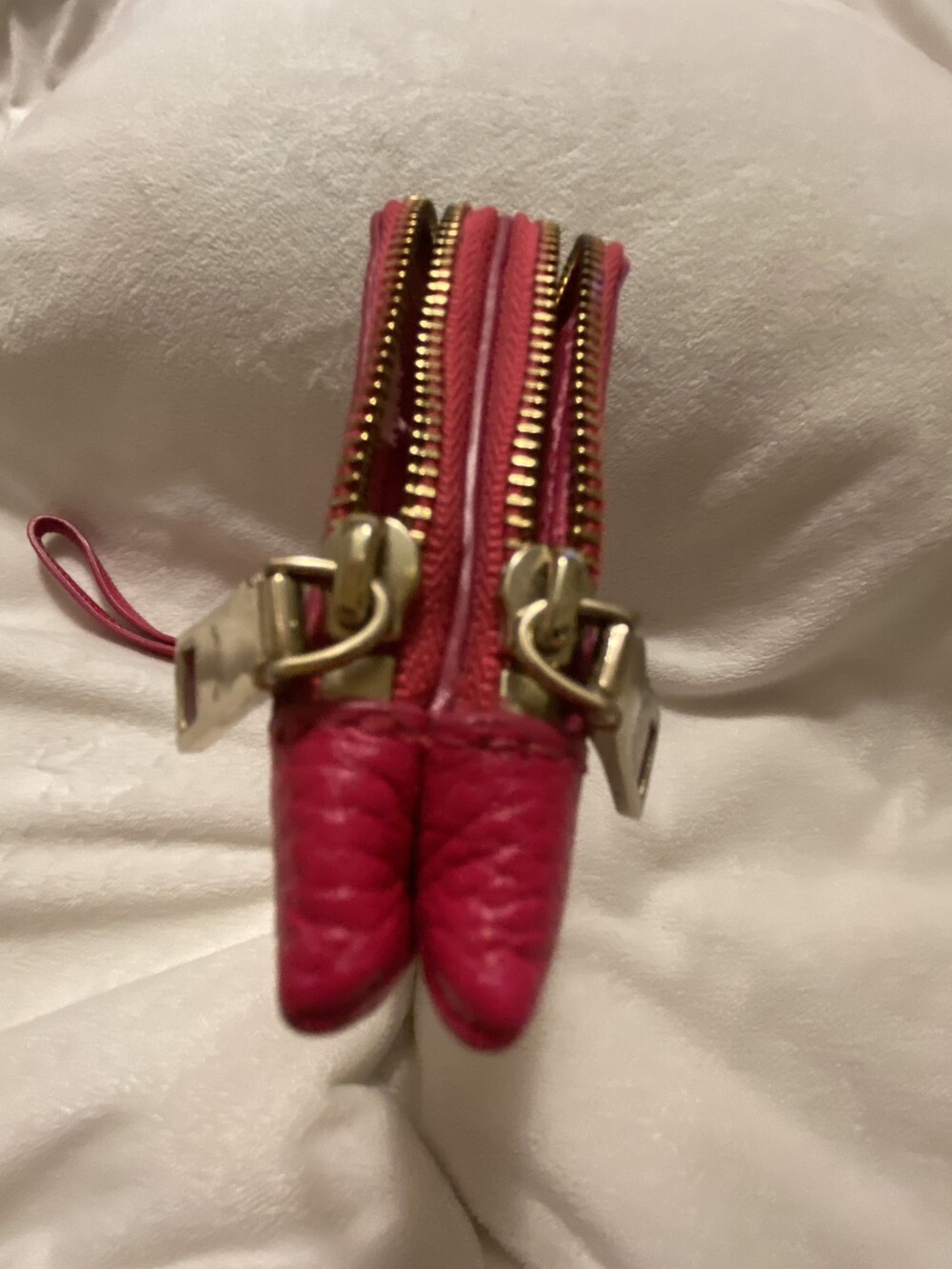 Coach Pink Leather Wristlet Double L Zippers with Detachable Strap 53551 - Picture 5 of 13